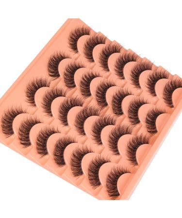 Natural False Lashes Cat Eye Eyelashes Clear Band 14 Pairs Fluffy Fake Lashes Natural Look Wispy Eyelashes Extensions Volume Cat Eye Lashes Strips 8-14MM by Zegaine Fairy - Buy Online on GoSupps.com