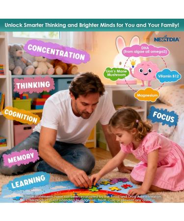 Nextdia Calm Focus Magnesium with Omega 3 Gummies Age 4+ & Kids Multivitamin Gummies - Buy Online on GoSupps.com