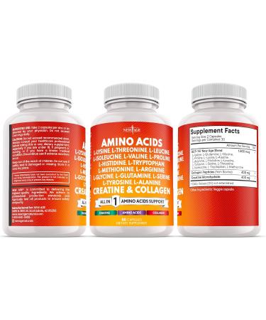NEW AGE Amino Acids Supplement L-Lysine L-Threonine L-Leucine Isoleucine Valine L-Histidine L-Tryptophan L-Methionine L-Arginine L-Cysteine L-Glutamine L-Serine Aspartic Acid- 120 Count 60 Count (Pack of 2) - Buy Online on GoSupps.com
