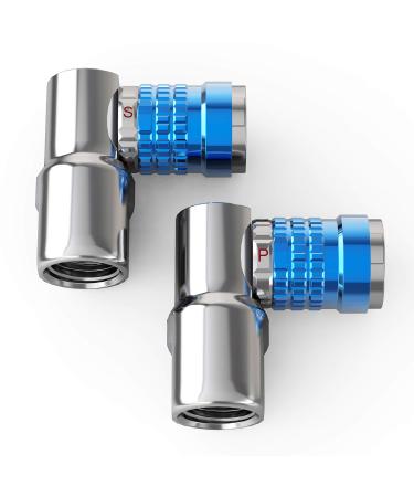 JACO Lightning Bike Tire Air Chuck (L3-Series) | Presta & Schrader Valves | Open Flow, 1/4" F-NPT (2 Pack)