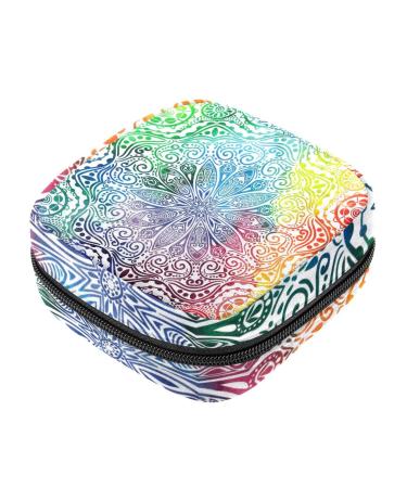 Women's napkin storage pocket flower-mandala watercolor injection pattern menstrual cup portable women's bandages storage bags female menstruation first period bag
