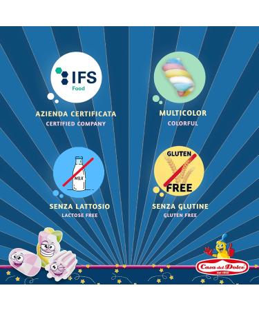 CASA DEL DOLCE Marshmallow Twist Pack Marshmallow with Forest Fruit Flavor 1 Kg Made in Italy Lactose Free Gluten Free Gift Ideas for the Holidays - Buy Online on GoSupps.com