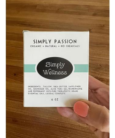 PASSION Whipped Body Butter with Frankincense & Mint - Large 6 oz Glass Jar | 100% Natural | Revives Aging Skin, Relieves Eczema, Psoriasis & Scars - Buy Online on GoSupps.com
