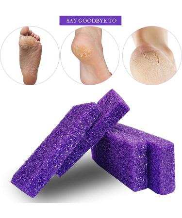 Pumice Stone Foot Scrubber Set - 40 Pcs Mini Disposable Pads for Callus and Dead Skin Removal - Purple - Buy Online on GoSupps.com