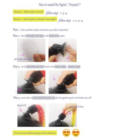 3T-Sister Crystal Helmet Pigtails - 14 Inch Ombre Black to Blonde & Pink Motorcycle Bicycle Ski Helmet Accessories | Reusable Suction Cup - Buy Online on GoSupps.com