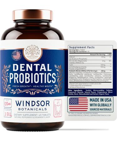 Oral Probiotics for Teeth and Gums - 3BN CFU Paracasei Salivarius K12 Inulin Tablets for Bad Breath & Gum Health - 90 Mint Probiotic - Buy Online on GoSupps.com