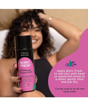 Boric Fresh pH Balancing Feminine Wash with Boric Acid, Tea Tree Oil, Coconut Oil - Organic Intimate Cleanser for Odor Elimination & BV Prevention - Buy Online on GoSupps.com