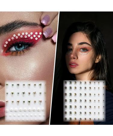 4 Sheets Eye Body Face Gems Rhinestone Stickers Self Adhesive Face Jewels Crystals Rainbow Pearl Body Nail Eye Face Gems Makeup Stick Jewelry for Body Art Skin Eye Nail Decoration Rave Festival Party - Buy Online on GoSupps.com