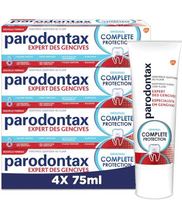 Parodontax Complete Protection Original Toothpaste 8 Benefits Against Occasional Bleeding Gums Pack of 4x75ml