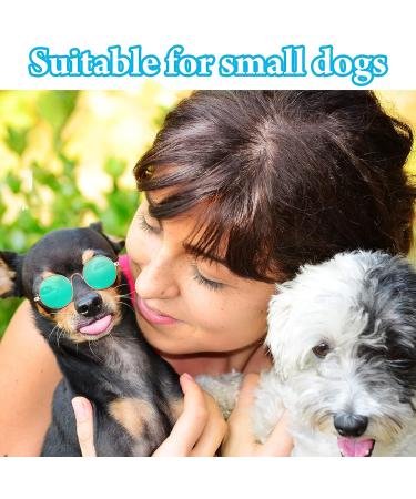 Small Pet Sunglasses: 15-Piece Retro Round Metal Dog/Cat Eyewear for Cosplay & Photo Props - Buy Online on GoSupps.com
