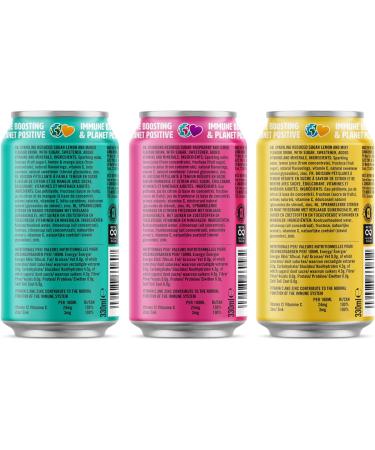 Gunna Immune Boosting Fizzy Drinks Variety Pack of Soft Drinks Natural Vegan Sparkling Soft Drinks Lemonade Cans Tropical Raspberry Mint Flavours 330ml x 12 Variety Pack 12 x 330ml - Buy Online on GoSupps.com