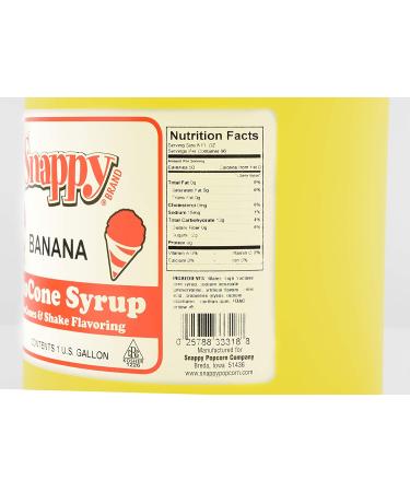 Snappy Banana Sno Cone Syrup 1 Gallon - Delicious Flavor for Perfect Sno Cones - Buy Online on GoSupps.com