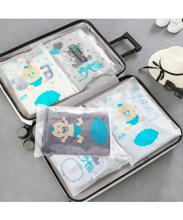 12 Transparent Newborn Hospital Bags with Closure - Perfect Birth Gift Idea 38x25cm (Blue) - Buy Online on GoSupps.com