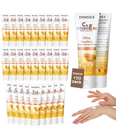 100 Pack Natural Style Travel Size Body Lotion 1 oz Dry Skin Moisturizer with Flip Cap for Extra Dry Skin for Inns and Hotels Offices Airlines Gyms and More(Natural Style)