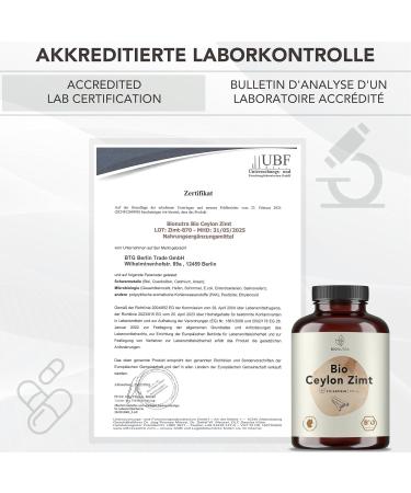 Buy Bionutra Organic Ceylon Cinnamon Capsules - 270 x 600 mg Vegan & Gluten-Free 4-Month Supply German Quality High-Dose Additive-Free - Buy Online on GoSupps.com