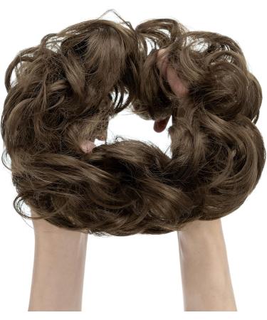 Dark Ash Brown Messy Bun Hair Piece for Women - 55g Fake Hair Scrunchies - Buy Online on GoSupps.com
