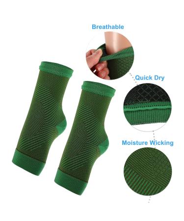 VOCOSTE Ankle Compression Sleeve Socks - Foot Brace for Men & Women | Achilles Tendon Support | Size L/XL - Green Brown - Buy Online on GoSupps.com