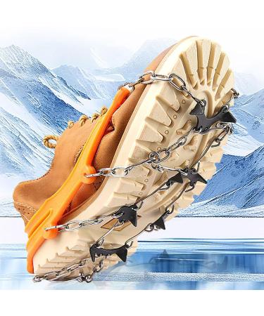 Nail Chain Shoe Covers | Universal Non-Slip Gripping Spikes | Durable 8-Tooth Traction for Shoes | Stainless Steel | Black - Buy Online on GoSupps.com