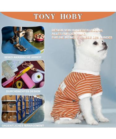 Tony Hoby Shirts for Dogs | Soft & Breathable Striped Dog T-Shirt for Small Medium & Large Dogs - Orange Girl Size L - Buy Online on GoSupps.com