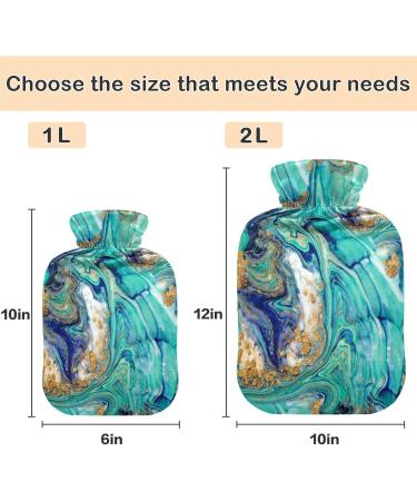 NAANLE Hot Water Bottle with Stone Marble Cover | 1L Heat Bottle for Back Pain Relief & Cold Therapy | Perfect Hand & Foot Warmer - Buy Online on GoSupps.com