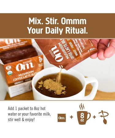 Om Mushrooms Coffee Latte Blend - 10 Packets (0.28 oz Each) | Mushroom Powered Energy Boost - Buy Online on GoSupps.com