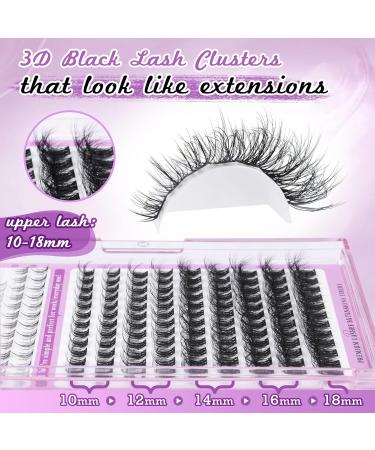 Focipeysa Wispy Lash Clusters - Natural DIY Eyelash Extensions | C Curl Individual Lashes 10-18mm with Applicator - Shop Now for International Shipping - Buy Online on GoSupps.com