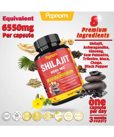 Shilajit Extract Capsules 6550mg - 3 Months Supply (90 Capsules) - Buy Online on GoSupps.com