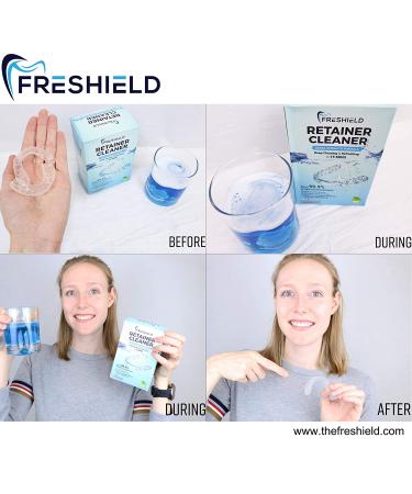FRESHIELD Denture & Retainer Cleaner Tablets- Removes Stains, Plaque & Odor- Compatible with Invisalign, Dentures, Retainers, Mouth Guards- 90 Count Pack- Dental Appliance Cleaner - Buy Online on GoSupps.com