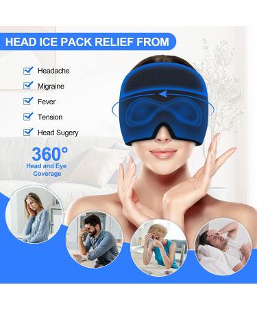 Migraine Ice Head Wrap Gel - Headache Relief Cap for Tension, Puffy Eyes & Muscle Pain - Buy Online on GoSupps.com