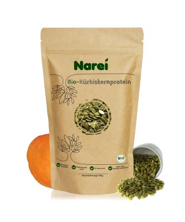 Nare ei organic pumpkin seed protein powder with 63% vegetable protein - vegan protein powder according to de - ko -005 - ideal for protein smoothie muesli porridge baking pumpkin seed protein 450 g (1 Pack)