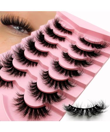 7 Pairs 3D Cat Eye False Eyelashes - Fluffy Curly Reusable Faux Mink Makeup - Natural Look - Buy Online on GoSupps.com