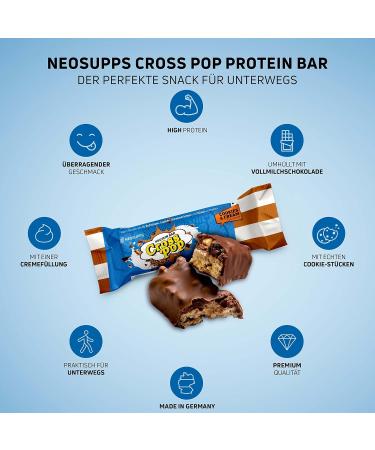 Neosupps CrossPop Cookies & Cream Protein Bar - Low Carb Low Sugar Milk Protein 40g | Best Healthy Snack - Buy Online on GoSupps.com