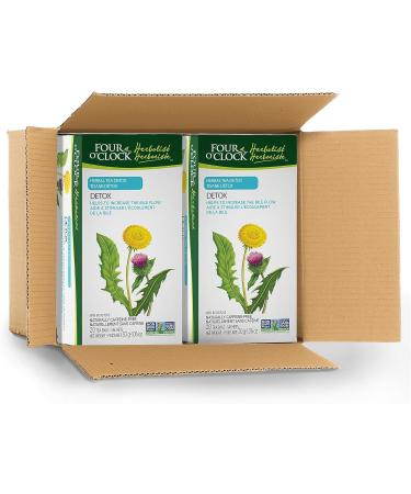 Four O'Clock Herbalist Detox Dandelion Herbal Tea Non-Gmo Kosher Gluten-Free 6 Pack of 20 Teabags - Buy Online on GoSupps.com