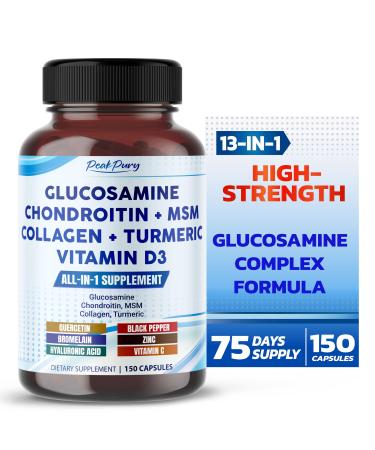 Glucosamine Chondroitin MSM Collagen Turmeric - Joint Health Support 150 count (pack of 1)
