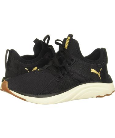 PUMA Women's Softride Sophia Running Shoe 8 - Eco Black/Gold/Marshmallow - Buy Online on GoSupps.com