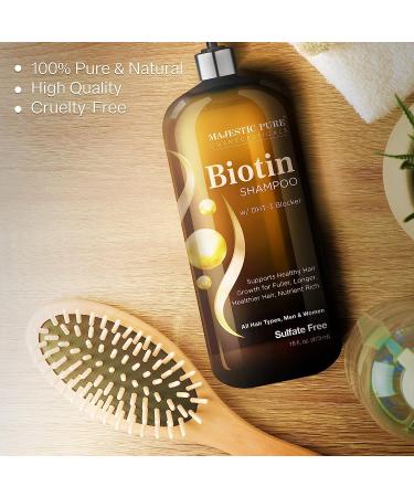 Majestic Pure Biotin Shampoo for Hair Growth - DHT-3 Blocker - Sulfate Free - 16 fl oz - Buy Online on GoSupps.com