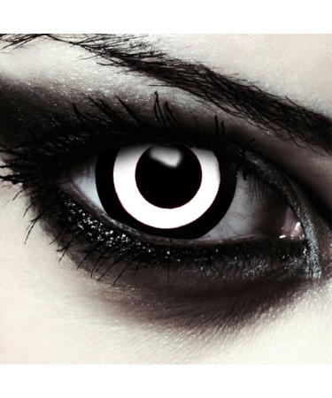 Design lens black white large colored contact lenses mini sclera 17mm diameter 1 pair (2 pieces) + storage container (zombie doom) - Buy Online on GoSupps.com