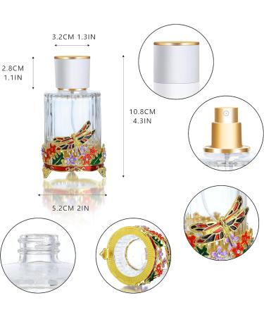 YU FENG 18ml Dragonfly Decorative Glass Spray Perfume Bottle Clear Empty Fine Mist Glass Travel Bottle Retro Refillable Atomizer Containers Decor N5 - Buy Online on GoSupps.com