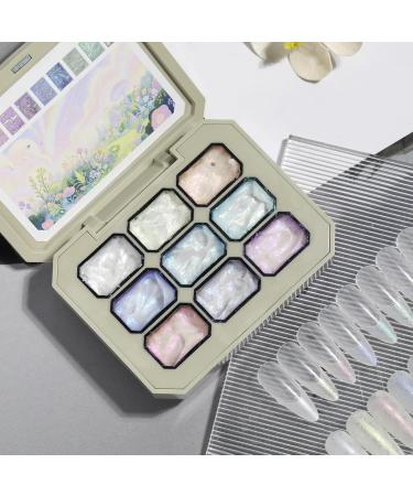 Gradient Dab Gel - 9-Pocket Palette Nail Styling Supplies | Solid gel glue for artistic manicures at home for travel parties or use by nail art enthusiasts - Buy Online on GoSupps.com