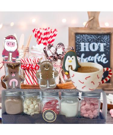 Hot Chocolate Station Gift Set with Gingerbread Mug Huggers & Christmas Activity Card - Hot Chocolate Mix Cream Powder Marshmallows & Candy Canes - Hot Chocolate Gift Set Christmas Gifts - Buy Online on GoSupps.com