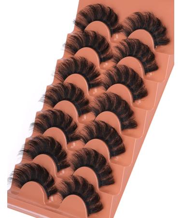 False Mink Lashes 18mm D Curl Russian Strip Eye Lashes by GODDVENUS B-thick - 7 Pairs of Full Wispy Fluffy Fake Eyelashes with Cotton Band - Short Cat Eye Extensions Alternative - Buy Online on GoSupps.com