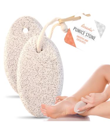 2pk Natural Pumice Stone for Feet | Callus Remover Feet Scrubber Dead Skin Pumice Stones | Foot Scrubber Pumice Stone Feet | Foot Pumice Stone for Hands Foot Stone Pumice for Hard Skin + SOL Sticker