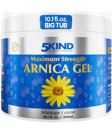 5kind Maximum Strength Arnica Bruise Gel 10.1 Fl Oz - Arnica Gel for Bruising and Swelling - Arnica Montana Cream - Fast Acting Intensive Extract for Bruises - Non-Greasy Natural Formula 10.1 Fl Oz (Pack of 1)
