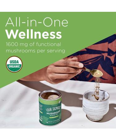 Four Sigmatic Mushroom Blend Defend Mix - Organic Immune Support Powder with Lionâ€™s Mane, Cordyceps & Reishi - 30 Servings - Buy Online on GoSupps.com