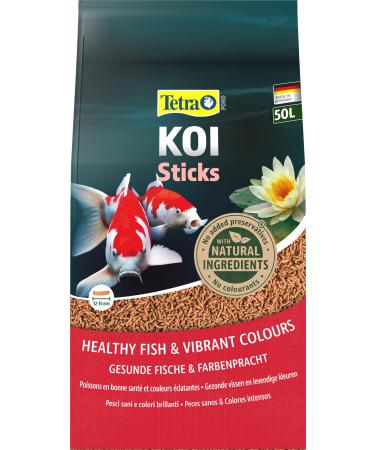 Tetra Pond Koi Sticks - Koi feed for colorful fish and improved water quality 50 l sack 7.5 kg (1 Pack) sticks