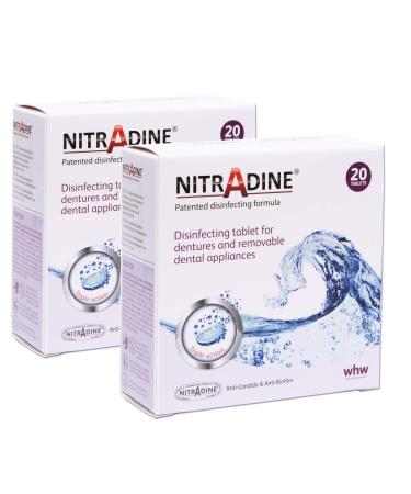 Nitradine Tablets x 2 Boxes (40 Tablets) Cleaning & Disinfecting Orthodontic Appliances & Dentures - Buy Online on GoSupps.com