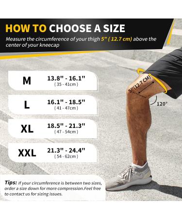 CAMBIVO 2 Pack Knee Braces for Knee Pain Women and Men Knee Compression Sleeve with PMMA Side Stabilizers and Patella Knee Pads Knee Support for Meniscus Tear Arthritis ACL Joint Pain Relief Running Volleyball (Black Grey L) Large Black Grey - Buy Online on GoSupps.com