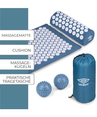 Buy Umbro Acupressure Mat with Pillow | Massage & Acupuncture Mat for Back Pain Relief Blue International Shipping Available - Buy Online on GoSupps.com