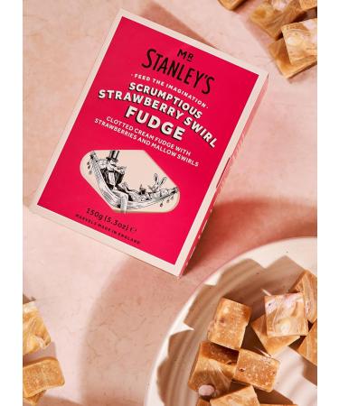 Mr Stanley's Strawberry Fudge - Clotted Cream Fudge with Strawberries & Mallow Swirls 150g - Pack of 1 - Buy Online on GoSupps.com