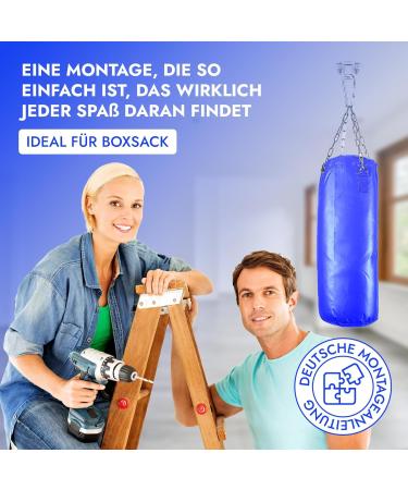 Tajox Premium Stainless Steel Ceiling Hook - 450kg Heavy Load Portable Suspension Swing Hook with Carabiner & Screw | 360 Rotatable for Hanging Chairs Swings & Punching Bags - International Shipping Available - Buy Online on GoSupps.com